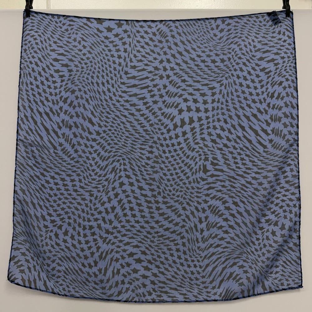Mugler Parfums Scarf Blue & Navy Stars 27 1/2" by 27 5/8"